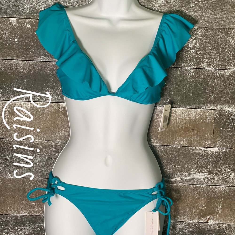 Teal Ruffle Bikini Set